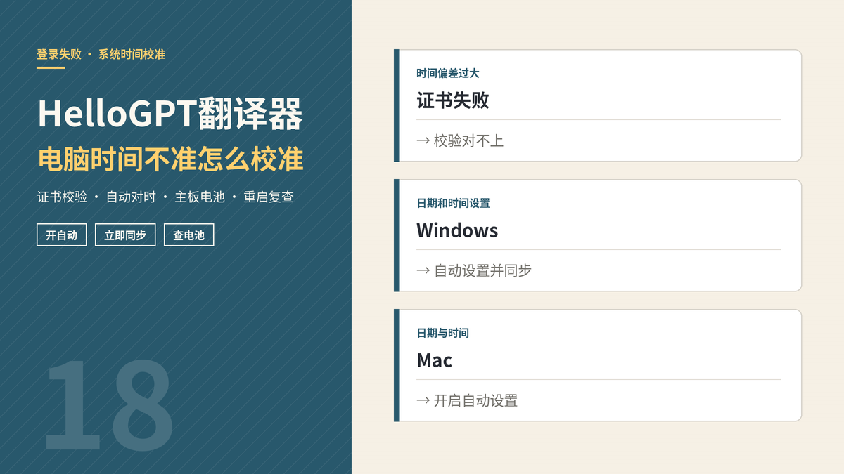HelloGPT翻译器电脑系统时间校准封面示意图