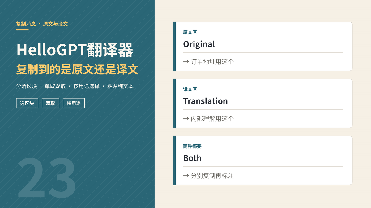 HelloGPT翻译器复制到的是原文还是译文封面示意图