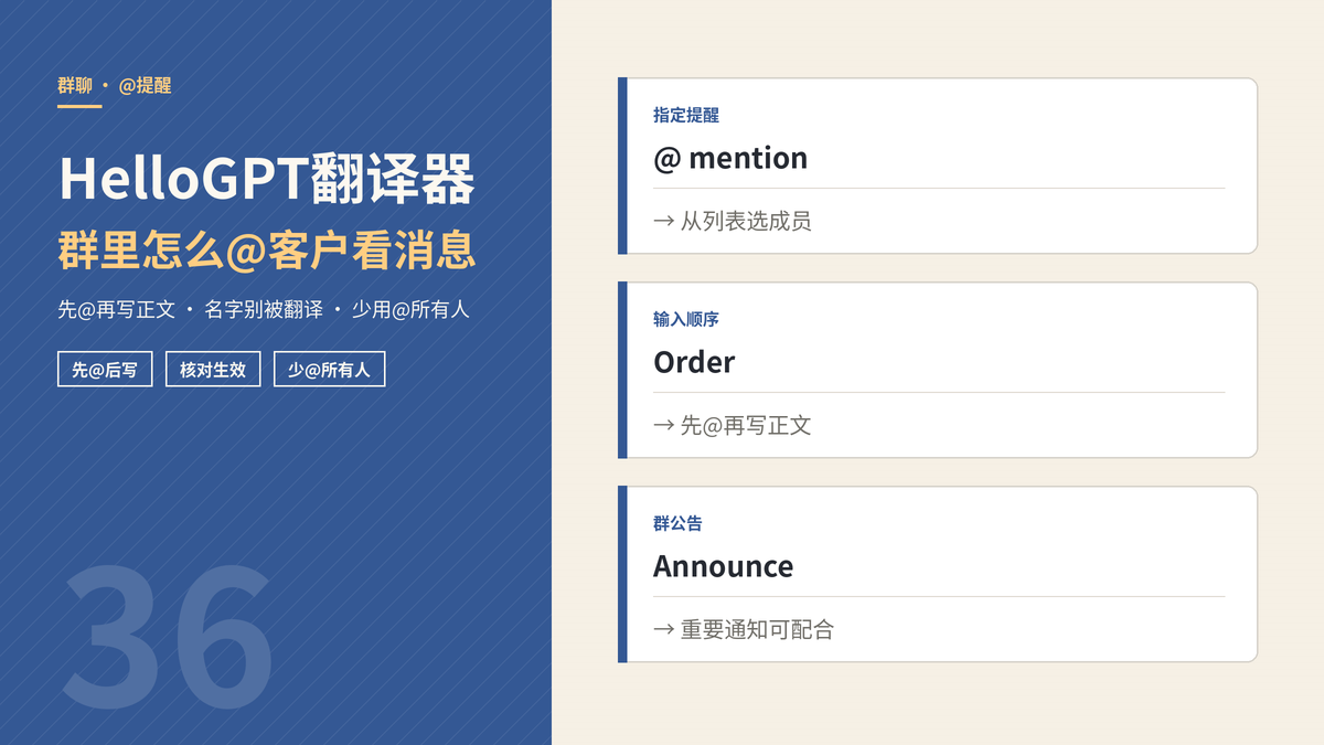 HelloGPT翻译器群聊@提醒客户看消息封面示意图