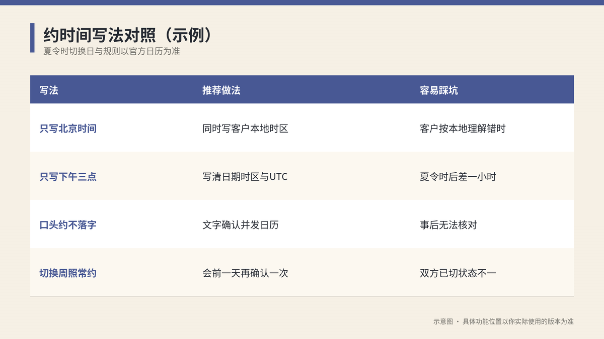 约时间写法对照示意图