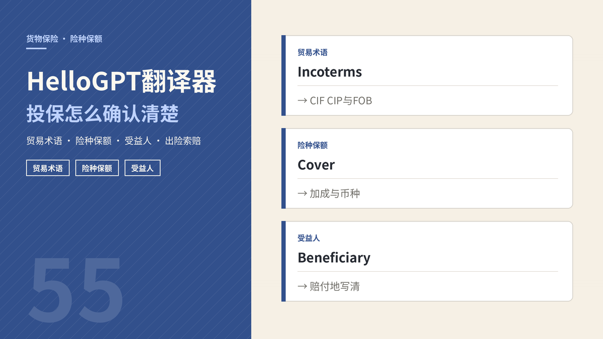 HelloGPT翻译器货物保险封面示意图