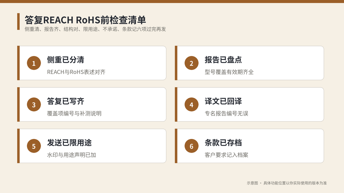 答复REACH RoHS前检查清单示意图