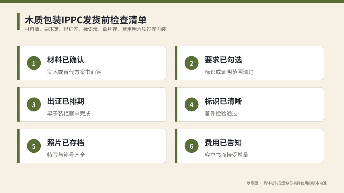 木质包装IPPC发货前检查清单示意图
