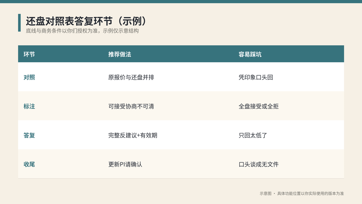 还盘对照表答复环节对照示意图