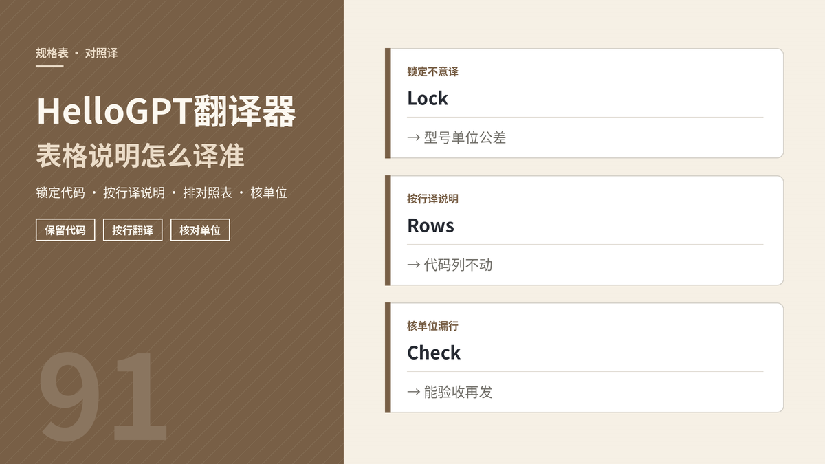 HelloGPT翻译器规格表对照翻译示意图
